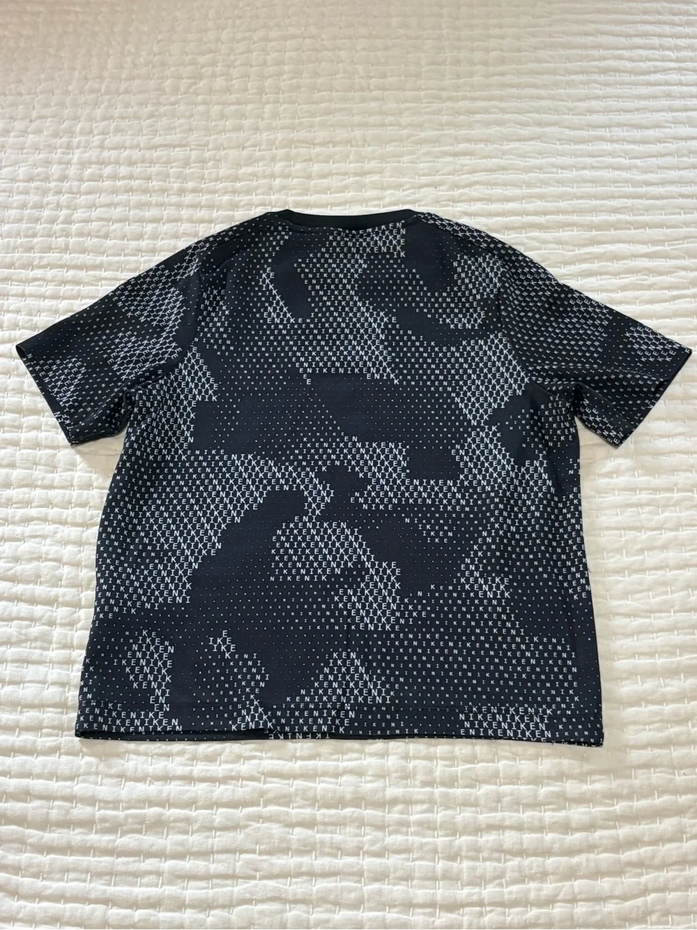 Boys Nike Black & White Logo Pattern Dri-FIT Tee